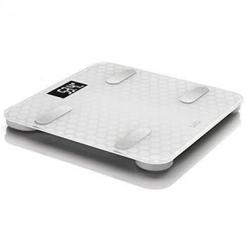 Báscula de Baño Electrónica Bluetooth con Cálculo de Composición Corporal en Vidrio Templado Smart Blanca 180kg PS7011 Laica