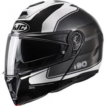 Casco Modular HJC i90 Wasco - Negro Blanco Gris, características: diseño modular, ventilación optimizada, visera anti-rayones, sistema de cierre de doble anillo, interior desmontable y lavable, homologación ECE