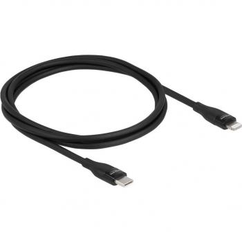 Cable de carga y sincronización USB-C a Lightning 1 m para iPhone/iPad, MFi, color negro
