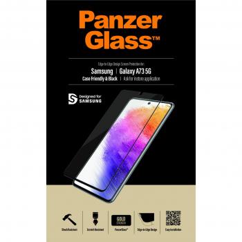 Protector de Pantalla PanzerGlass para Samsung Galaxy A73 5G - Vidrio Negro, Compatible con Fundas