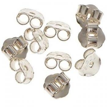 10 Piezas Plata Esterlina Partes Posteriores Del Pendiente Del Oído Tuercas Ganar Accesseries - Plata, 4mm