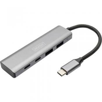 Hub USB-C de 4 puertos con 2 USB-A y 2 USB-C