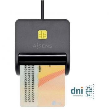 Aisens Lector de Tarjeta Inteligente DNI ASCR-SN01-BK USB 2.0 Negro