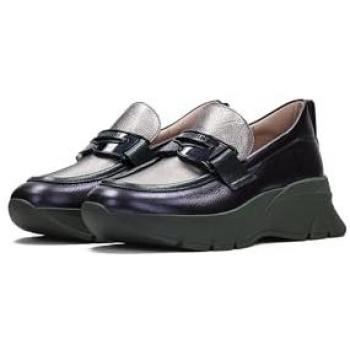 Mocasines de mujer Hispanitas con adorno y plataforma, modelo CHI243631, piel Bolmet multicolor, altura de 1 a 3 cm, estilo casual