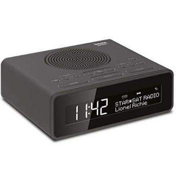 TechniSat DIGITRADIO 51 - DAB+ Radiodespertador, recepción de emisoras DAB y FM, reloj, despertador con alarma dual ajustable, pantalla atenuable y entrada para auriculares, negro