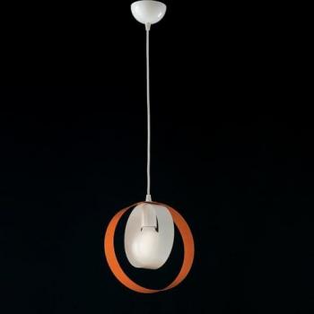 Lámpara de suspensión moderna Be Light Daytona 1 luz con círculos de metal blanco y naranja