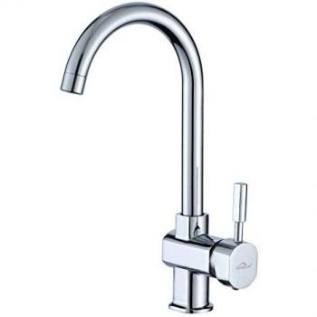 Auralum - Grifos de Fregadero Giratorio a 360° para Cocina, Cromado Monomando Grifo Cocina en Zinc para Agua Caliente y Fría