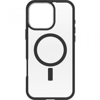 OtterBox React MagSafe Funda Protectora para iPhone 16 Pro Max - Transparente y Negra, Resistente a Golpes