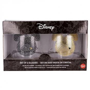 Juego de 2 Vasos de Agua de Cristal de 510 ml de Mickey Mouse