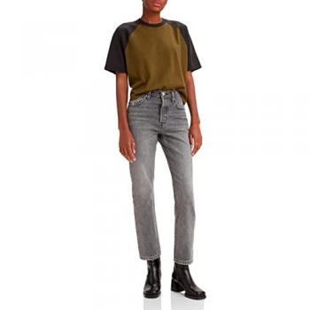 Levi's 501 Crop Straight Fit Jeans - Medium Indigo and Gray Options