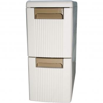Honor Jojoba Mueble 2 Cajones Plastico Cajonera Armario Estrecha Estanteria con Ruedas Muebles Auxiliares de Bano 17,7 x 7 x 15,9 Pulgadas