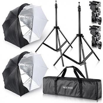 Neewer® Estudio Digital Flash mount dos cubierta extraíble de color negro paraguas Kit 33 /84 cm para Canon 430EX II, 580EX II, Nikon SB600 SB800, Yongnuo YN560, YN565, Neewer TT560, TT680