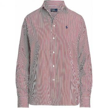 Polo Ralph Lauren Women's Relaxed-Fit Striped Cotton Shirt - Red, Size S