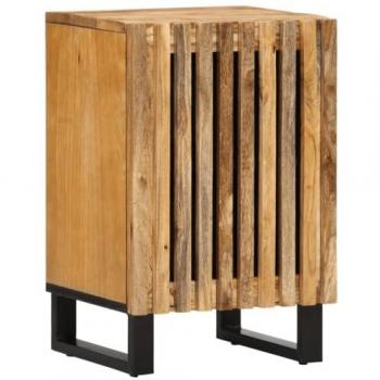 Armario de baño de madera maciza de mango 38x34x58 cm Marrón con patas de hierro y estilo retro