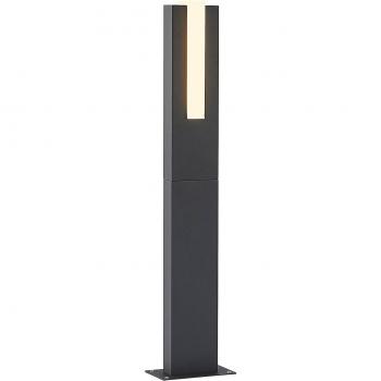 Bolardo luminoso LED Lucande Virgalia, 65 cm, moderno, negro, hecho de aluminio, 1 llama, ideal para iluminación de senderos y baliza