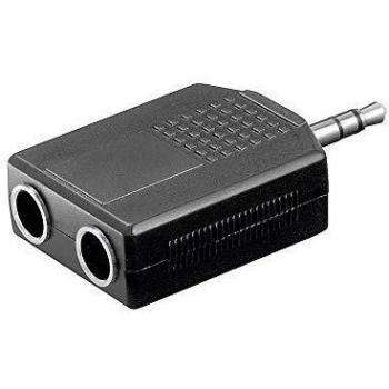 Adaptador de Audio Estéreo 2x Jack 6.35mm a Jack 2.5mm Macho/Hembra Negro