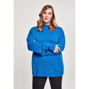 Urban Classics Women's Oversize Turtleneck Sweatshirt in Bright Blue 5XL