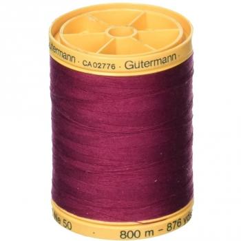 Gutermann 800C-2833 - Hilo sólido de algodón natural, 876 yardas, borgoña