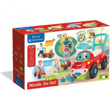 Clementoni Nicolo Go Go 3 en 1 Paseo en Coche y Centro de Actividades