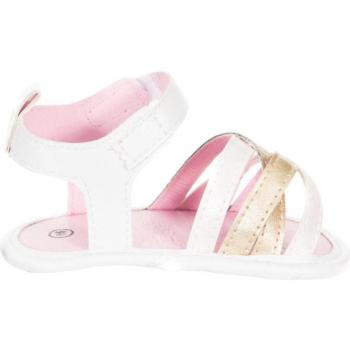 Sandalias de tiras cruzadas C-10 para niña Le Petit Garçon blancas