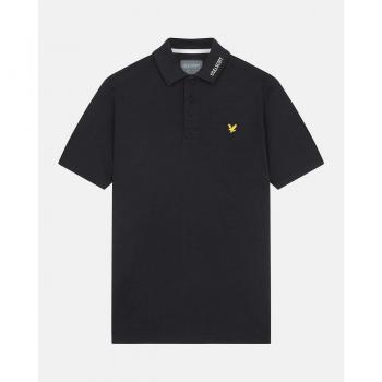 Lyle & Scott Men's Technical Golf Polo Shirt with Logo and Tech Collar in Jet Black XXL