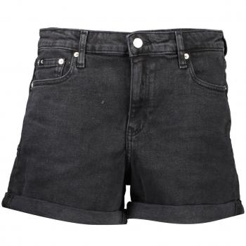 Calvin Klein Women's Mid-Rise Black Denim Shorts - Recycled Cotton, Comfortable & Stylish