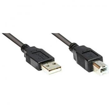 Cable USB 2.0 A a B, 5 m, Negro