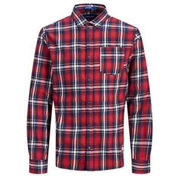 Camisa Jack&Jones Hombre XL Rojo 12161513 JORBROOK Shirt LS Brick Red Slim