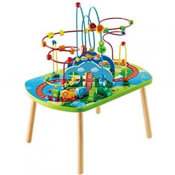 Hape Jungle Adventure Railway Table | Kid’s Bead Maze Puzzle Table with Accessories, African Scene Graphics, Child-Sized Table for Individual and Group Play