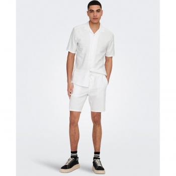 Only & Sons - Bermuda de lino para hombre en color blanco