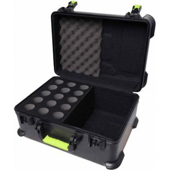 Gator Cases Shure Molded Plastic Case with TSA-Accepted Latches for 15 Wired Microphones