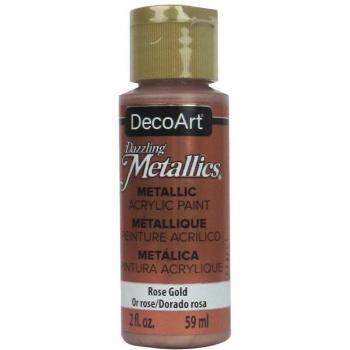 Deco ArtDazzling, Pintura acrílica metálica, 56 g, Oro Rosa
