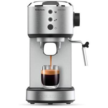 Cafetera Espresso Taurus Euforia Compact 1350W - 20 Bares Presión, Sistema Thermoblock, Filtro Supreme Cream, Vaporizador Orientable, Doble Café Simultáneo