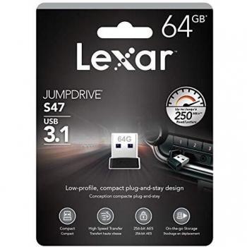 Lexar JumpDrive S47 64GB USB 3.1 Flash Drive - Black