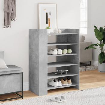 Mueble zapatero de madera de ingeniería 74,5x37,5x100 cm en colores Blanco, Negro y Gris hormigón