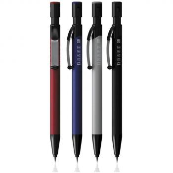 Portaminas 2mm ErichKrause Draft Ergonómico Triangular con Boquilla Retráctil, Agarre de Goma, Afilador Incorporado, Dureza HB, Color Negro - Modelo
