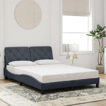 Cama solar sin colchón terciopelo gris oscuro 120x200 cm con estructura cama y cabecero, color gris oscuro, marca Vidaxl