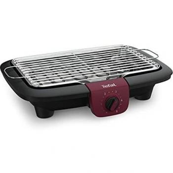 Tefal BG90E5 Easygrill Adjust - Parrilla eléctrica de mesa, 2300 W, superficie de 720 cm², fácil limpieza, color negro y burdeos