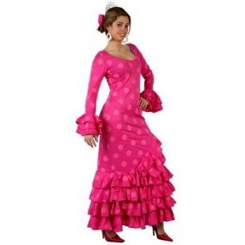Disfraz de Flamenca Rosa con Lunares para Mujer M/L