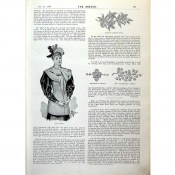 Las Viejas Señoras Victorianas Antiguas Originales de la Impresión Paginan el Juego 1893 185RG616 del Concejal del Condado de las Broches de la Chaqueta