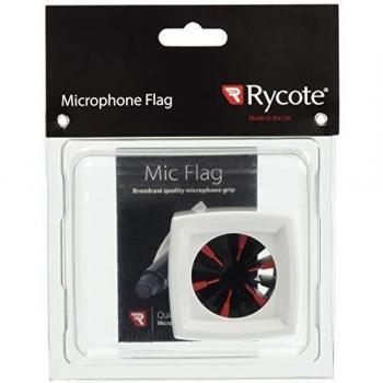 Bandera Publicitaria Cuadrada Blanca para Micrófono Rycote 107307 - Soporte para Micrófonos de Reporter de 19 a 38 mm