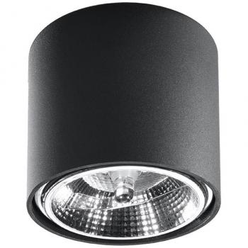 Aplique de Techo Tiube Negro GU10 LEDBOX Downlight Aluminio 1 Bombilla 11cm Iluminación Interior LED