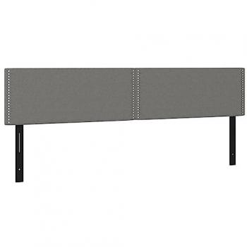 Cabeceros 2 unidades de tela gris oscuro 90x5x78/88 cm