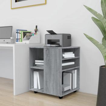 Armario con ruedas de madera contrachapada gris Sonoma 60x53x72 cm