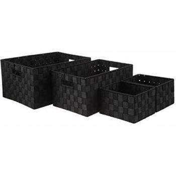 Set de 4 Cestas Negras de Almacenamiento Lise