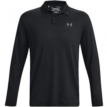 Under Armour Matchplay Long Sleeve Polo Shirt - Black/Pitch Grey - Male - Size: S