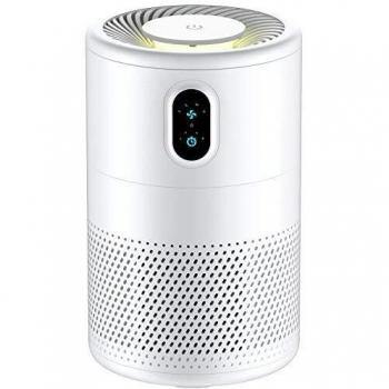 Purificador de Aire, con Filtro HEPA H13, 3 Velocidades para Hogar y Oficina,Temporizador,Luz Nocturna, Generador de Iones Libre de Ozono, para Alergia, Tabaco, Caspa de Mascotas