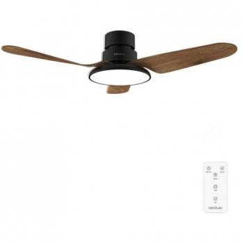 Cecotec EnergySilence Aero 5200 Light DarkWood Ventilador de Techo con Luz 73 30W motor DC, luz LED de 24W, 3 tonalidades, 3 aspas, temporizador program