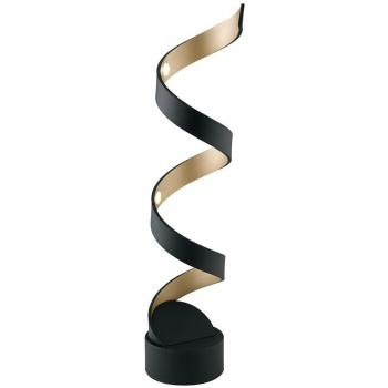 Lámpara LED integrada Helix de aluminio en color oro negro, 1 bombilla, dimensiones 14,5x66 cm, 960 lúmenes, temperatura de color 3000K