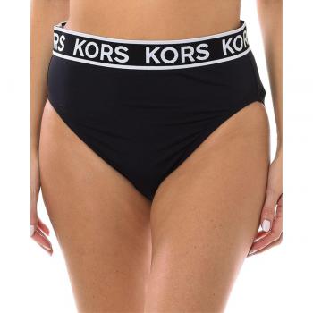 Braguitas de bikini de cintura alta Michael Kors MM2M512 para mujer, color negro, talla XS